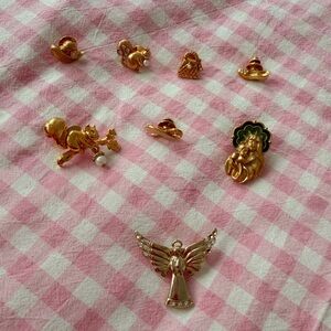 Vintage Brooch Pin Lot - Monet Angel- Avon Pins-Designer Costume Jewelry Bundle
